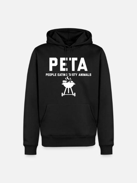 Les gens de PETA mangent des animaux savoureux - Sweat à capuche Premium bio Homme - noir
