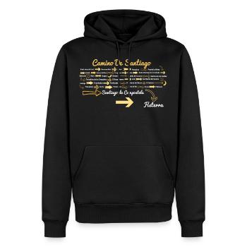 Camino de Santiago - Men’s Premium Organic Hoodie - black - Front - Nico (187cm)