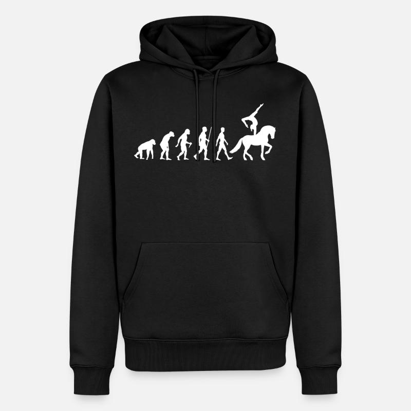 Voltigieren Evolution - Männer Premium Bio Hoodie - Schwarz