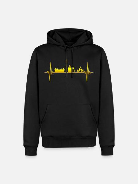 Dortmund Ruhrpott Skyline Herzschlag - Männer Premium Bio Hoodie - Schwarz