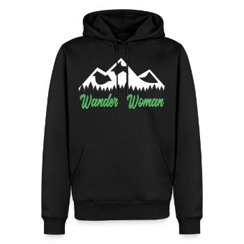 Wander Woman Spruch Berge Natur Hobby Wandern - Männer Premium Bio Hoodie - Schwarz - Vorne - Nico (187cm)