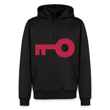 Clé - Sweat à capuche Premium bio Homme - noir - Devant - Nico (187cm)