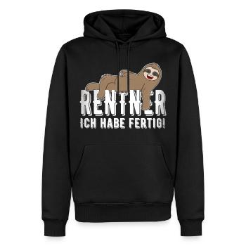 Rentner Ich Habe Fertig Faultier - Männer Premium Bio Hoodie - Schwarz - Vorne - Nico (187cm)