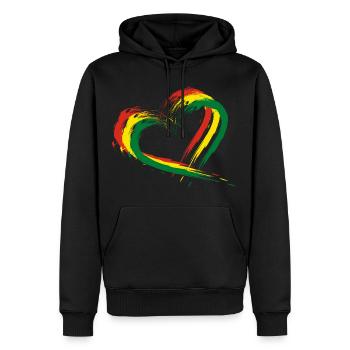 Bolivie - Sweat à capuche Premium bio Homme - noir - Devant - Nico (187cm)
