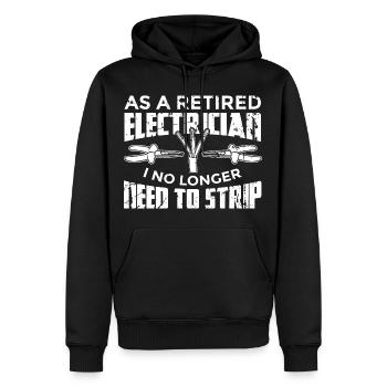 Retired electrician - Men’s Premium Organic Hoodie - black - Front - Nico (187cm)