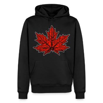 Maple / Leaf - Men’s Premium Organic Hoodie - black - Front - Nico (187cm)