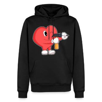 Herz Handwerker Bohrmaschine Handwerk - Männer Premium Bio Hoodie - Schwarz - Vorne - Nico (187cm)