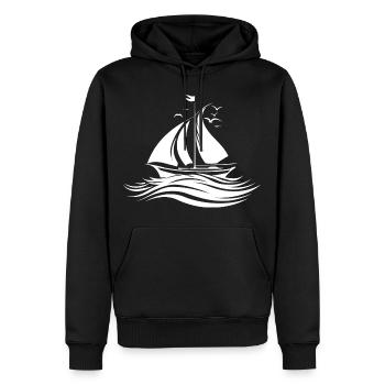 Segeln Skizze - Männer Premium Bio Hoodie - Schwarz - Vorne - Nico (187cm)