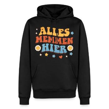 Malle ALLES MEMMEN HIER Retro Lustig - Sweat à capuche Premium bio Homme - noir - Devant - Nico (187cm)