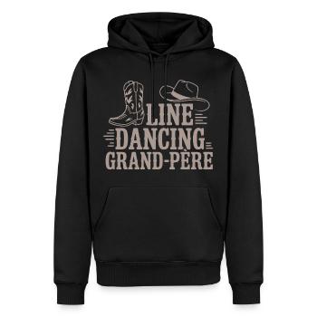Line Dancing Country Dancing Grandpa - Men’s Premium Organic Hoodie - black - Front - Nico (187cm)