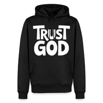 Confiance Dieu Jésus Chrétiens Foi - Sweat à capuche Premium bio Homme - noir - Devant - Nico (187cm)