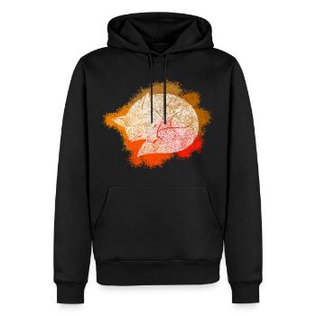 Renard Zentangle - Sweat à capuche Premium bio Homme - noir - Devant - Nico (187cm)