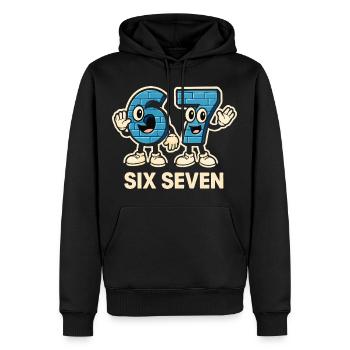 Six Sept Memes Drôle 6 7 Idée Cadeau - Sweat à capuche Premium bio Homme - noir - Devant - Nico (187cm)