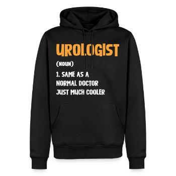 Urologe Humor Shirt - Männer Premium Bio Hoodie - Schwarz - Vorne - Nico (187cm)