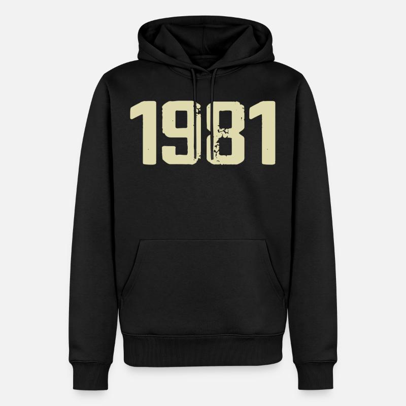 Jubiläum 1981 - Männer Premium Bio Hoodie - Schwarz