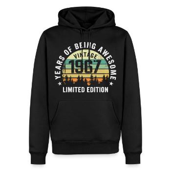 Légendaire depuis 1967, Édition Vintage 1967 Retro - Sweat à capuche Premium bio Homme - noir - Devant - Nico (187cm)