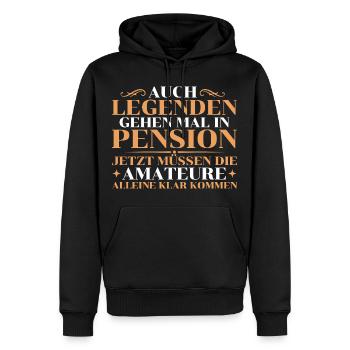 Auch Legenden gehen in Pension – Abschied - Männer Premium Bio Hoodie - Schwarz - Vorne - Nico (187cm)