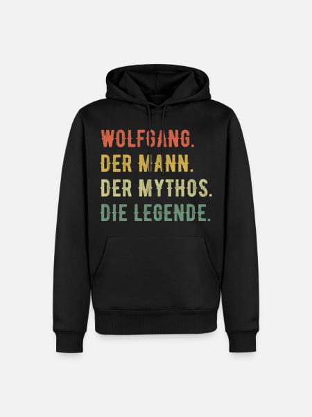 Wolfgang Vorname Der Mann Der Mythos Die Legende - Männer Premium Bio Hoodie - Schwarz