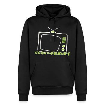 T-shirt de critique médiatique – Swindle Retro TV - Sweat à capuche Premium bio Homme - noir - Devant - Nico (187cm)