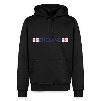 England Fußball Trikot Englische Flagge - Männer Premium Bio Hoodie - Schwarz - Vorne - Nico (187cm)
