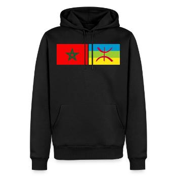 MOROCCO AMAZIGH - Sweat à capuche Premium bio Homme - noir - Devant - Nico (187cm)