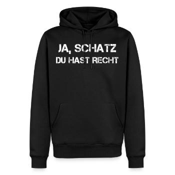 Ja Schatz Du Hast Recht Valentinstag Fun Geschenk - Männer Premium Bio Hoodie - Schwarz - Vorne - Nico (187cm)