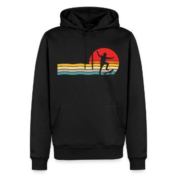 Skater retro t-shirt skater skateboard - Männer Premium Bio Hoodie - Schwarz - Vorne - Nico (187cm)