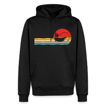Angeln Fischer retro t-shirt angler - Männer Premium Bio Hoodie - Schwarz - Vorne - Nico (187cm)