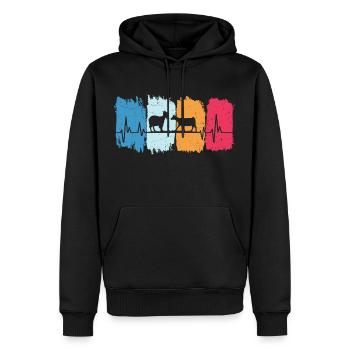 ziegen retro herzschlag t-shirt ziege - Männer Premium Bio Hoodie - Schwarz - Vorne - Nico (187cm)