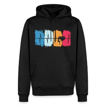 Climber Retro Heartbeat Tshirt Escalade Escalade - Sweat à capuche Premium bio Homme - noir - Devant - Nico (187cm)
