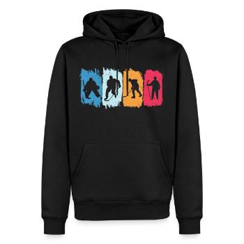 Eishockey retro t-shirt hockey - Männer Premium Bio Hoodie - Schwarz - Vorne - Nico (187cm)