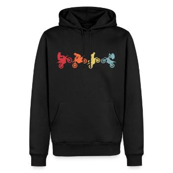 Motocross Motorcycle Retro T-Shirt Motorsport - Men’s Premium Organic Hoodie - black - Front - Nico (187cm)