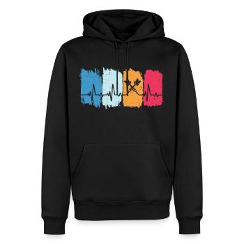 Darts retro heartbeat t-shirt dart - Men’s Premium Organic Hoodie - black - Front - Nico (187cm)