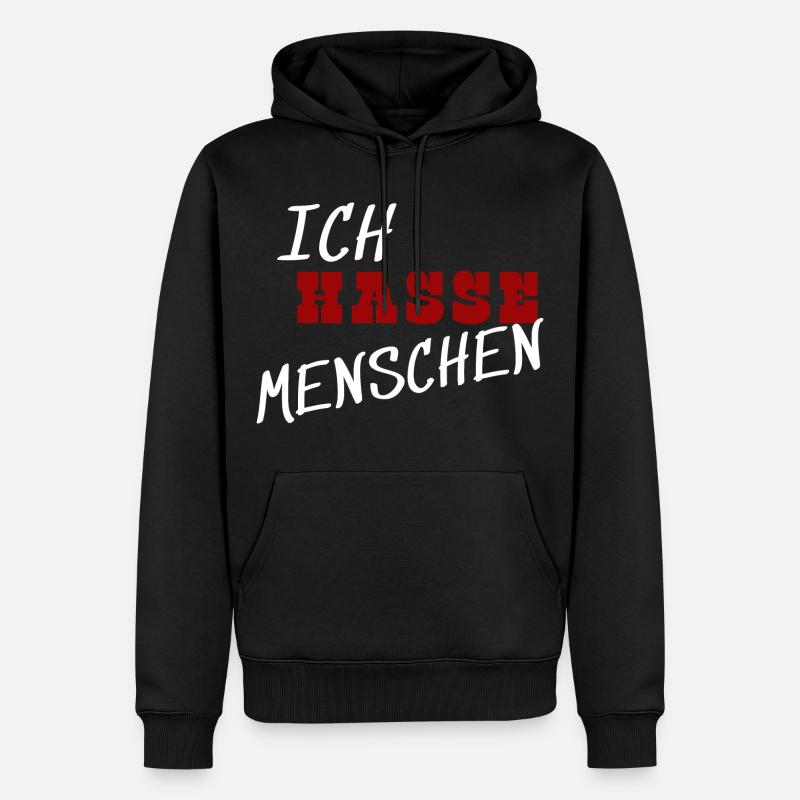 Ich hasse Menschen - Männer Premium Bio Hoodie - Schwarz