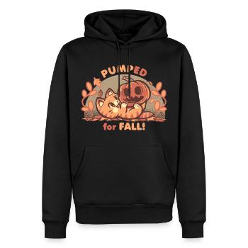 Pompé pour l’automne - Sweat à capuche Premium bio Homme - noir - Devant - Nico (187cm)