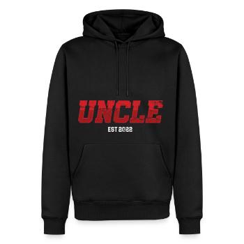 Uncle Est 2022 Niece Nephew Aunt Father Daddy - Men’s Premium Organic Hoodie - black - Front - Nico (187cm)