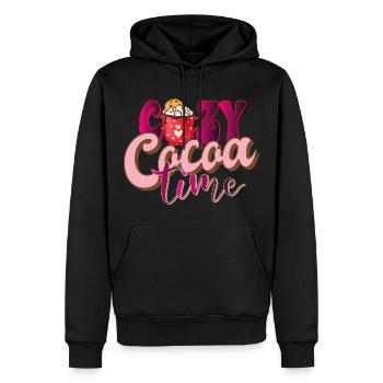 confortable temps chocolat chaud hiver noël Kakao - Sweat à capuche Premium bio Homme - noir - Devant - Nico (187cm)