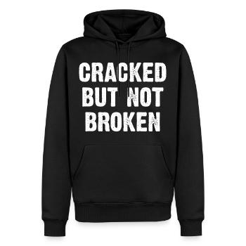 Cracked But Not Broken - Männer Premium Bio Hoodie - Schwarz - Vorne - Nico (187cm)