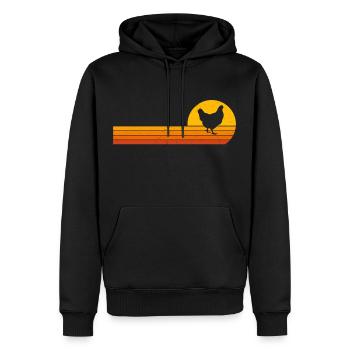 Hühner Sonnenaufgang T-Shirt Lustiges Huhn - Männer Premium Bio Hoodie - Schwarz - Vorne - Nico (187cm)