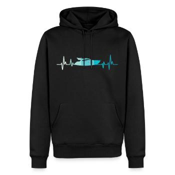 Boot herzschlag Retro Yacht kapitän - Männer Premium Bio Hoodie - Schwarz - Vorne - Nico (187cm)