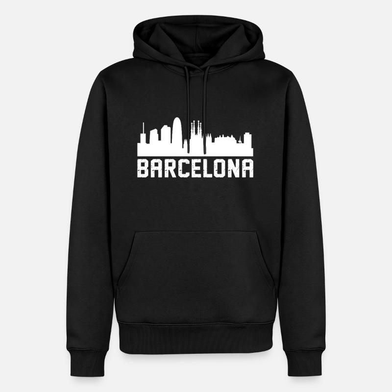 Horizon de Barcelone - Sweat à capuche Premium bio Homme - noir