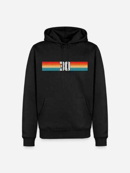 30 Jahre retro 30. Geburtstag - Männer Premium Bio Hoodie - Schwarz