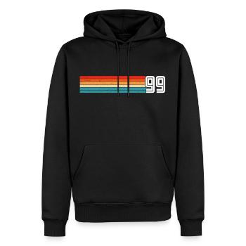 T-shirt rétro 1999 99 vintage 1999 - Sweat à capuche Premium bio Homme - noir - Devant - Nico (187cm)