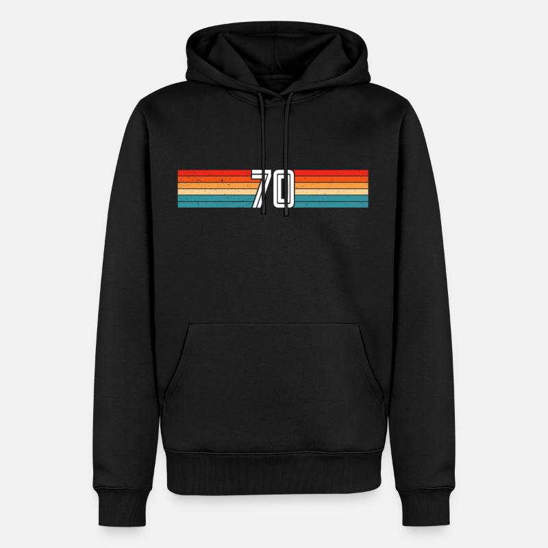 70 ans rétro 70e anniversaire - Sweat à capuche Premium bio Homme - noir