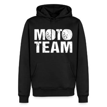 Moto Team Motorcycle Motorsport - Sweat à capuche Premium bio Homme - noir - Devant - Nico (187cm)