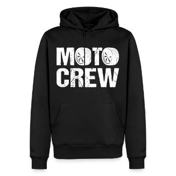 Moto Crew Motorcycle Biker - Sweat à capuche Premium bio Homme - noir - Devant - Nico (187cm)