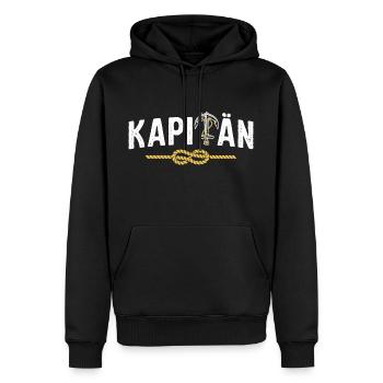 Kapitän - Männer Premium Bio Hoodie - Schwarz - Vorne - Nico (187cm)