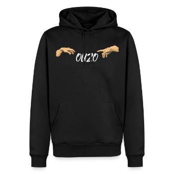 Ouzo disant pour les Grecs Un ouzo par jour - Sweat à capuche Premium bio Homme - noir - Devant - Nico (187cm)