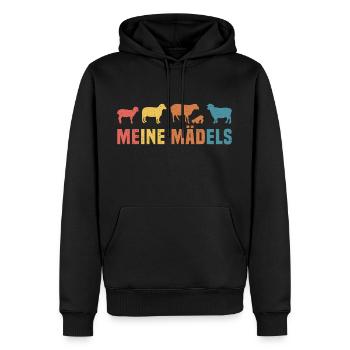 meine mädels Schafe - Männer Premium Bio Hoodie - Schwarz - Vorne - Nico (187cm)