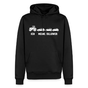 traktor ich meine follower trecker landwirt - Männer Premium Bio Hoodie - Schwarz - Vorne - Nico (187cm)
